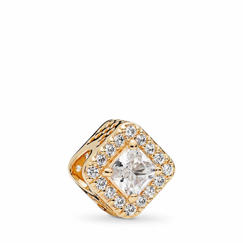 Pandora Geometric Radiance Charm - Yellow Gold 14 K/Cubic Zirconia - Canada | YP9278AU